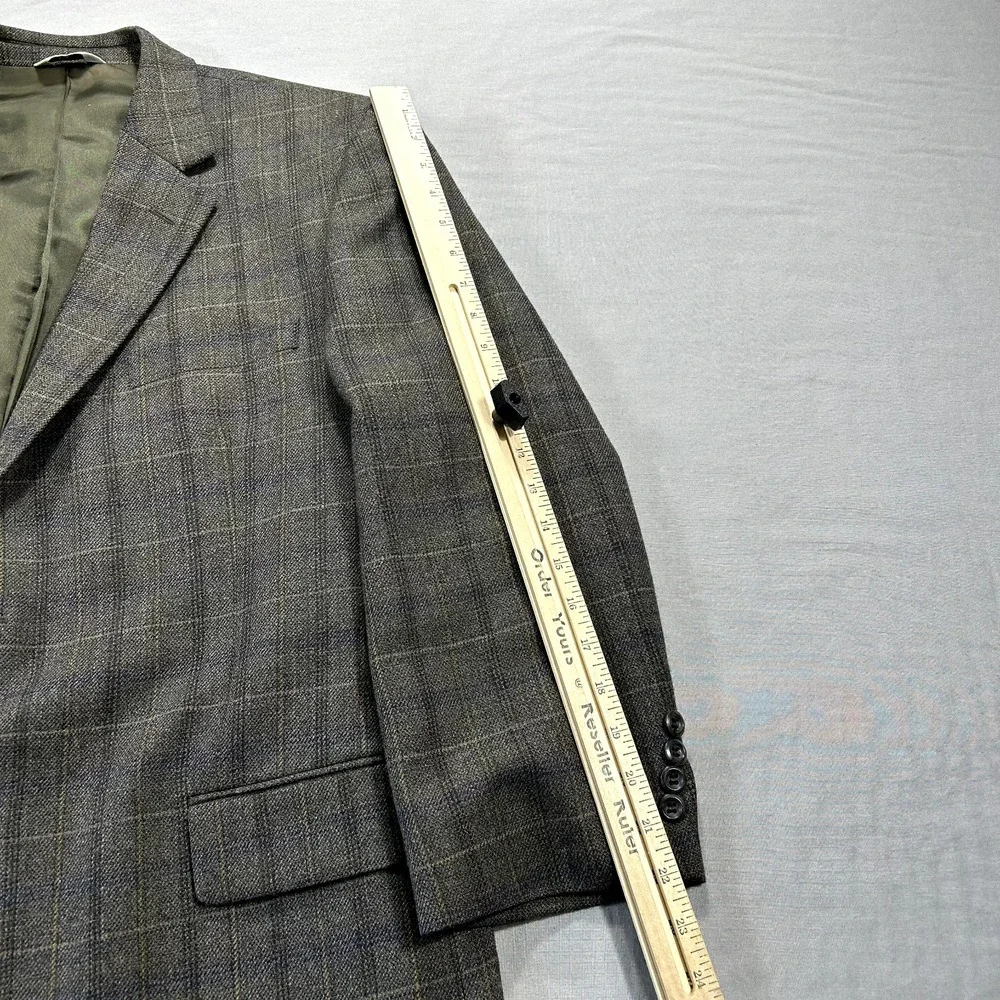 Joseph & Feiss Blazer Mens‎ 42S Brown Plaid Lambswool Suit Sport Coat Jacket